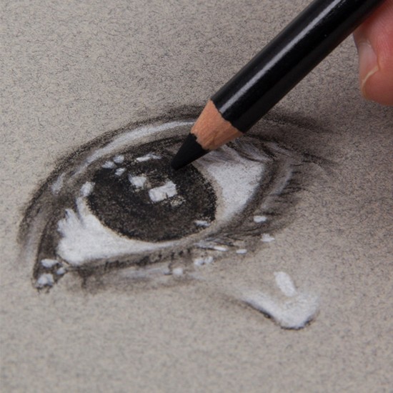 مجموعة أدوات الرسم  المتكاملة بالفحم الطبيعي والأبيض والباستل والرصاص طقم 15 قطعة